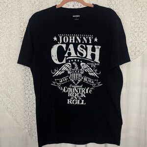 Old Navy Men's Black Johnny Cash Country Rock Tee